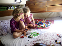 unschooling at sea - playing with LEGO