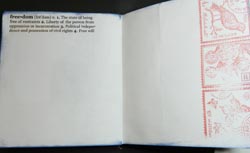 handmade journal from recycled paper inside pages